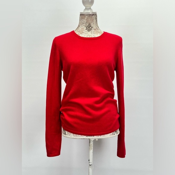 MADISON STUDIO Red 💯 Cashmere crew neck sweater size XL - Picture 2 of 12